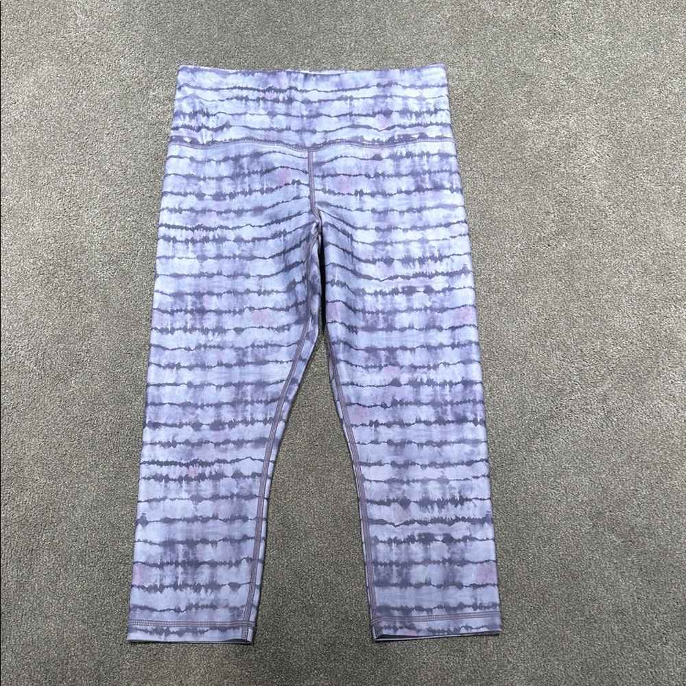 Athleta Purple and Gray Tie-Dye Leggings